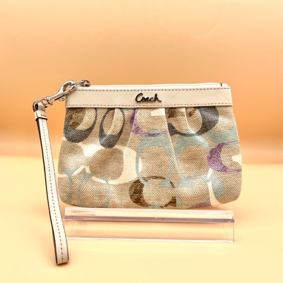Coach Signature Wristlet in Pastel Colored Canvas - Picture 11 of 11